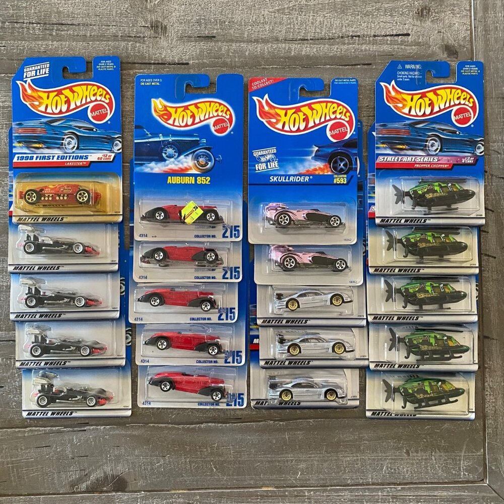 Hot Wheels Lot Of 20 Cars Auburn 852 Mercedes Skullrider Chopper‎ Super Modified